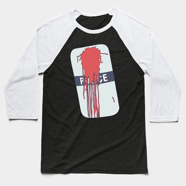 Police Brutality - Excessive Force - Riot Shield Baseball T-Shirt by DeWinnes